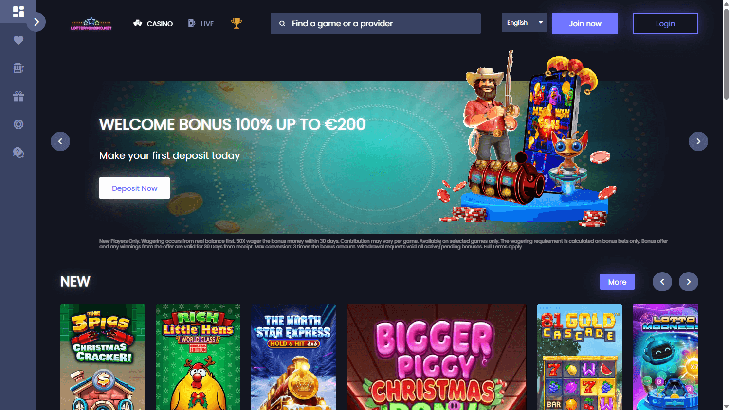LotteryCasino.net Desktop screenshot